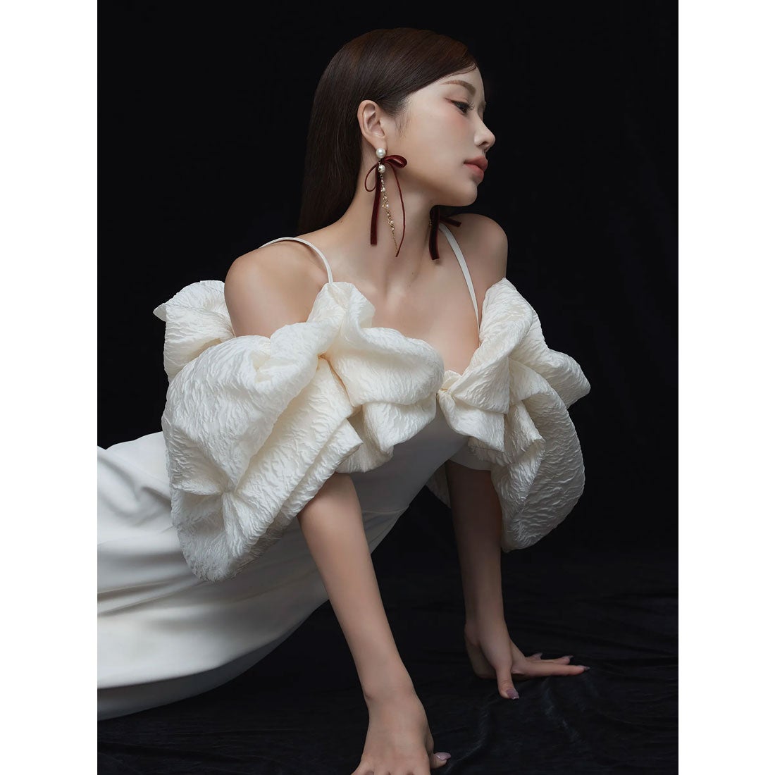 エイミーイストワール EIMY ISTOIRE ジャガードコンビネゾン （IVORY