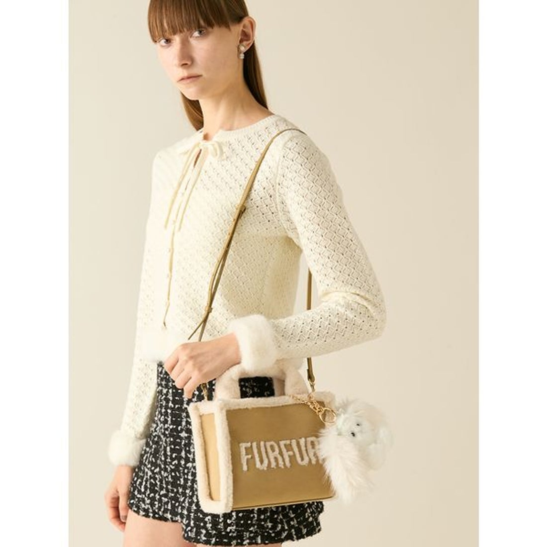 ファーファー FURFUR 【WEB・一部店舗限定カラー】ムートンロゴトート