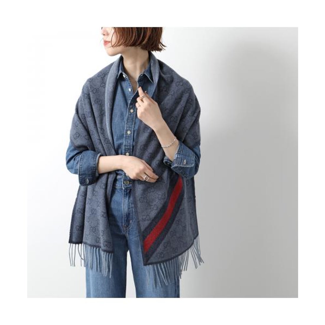 グッチ GUCCI GUCCI マフラー 570603 3G200 GGロゴ ウール （4068