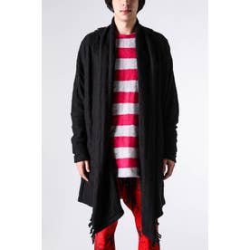 キリュウキリュウ kiryuyrik Border Dolman Fringe Cardigan （Black