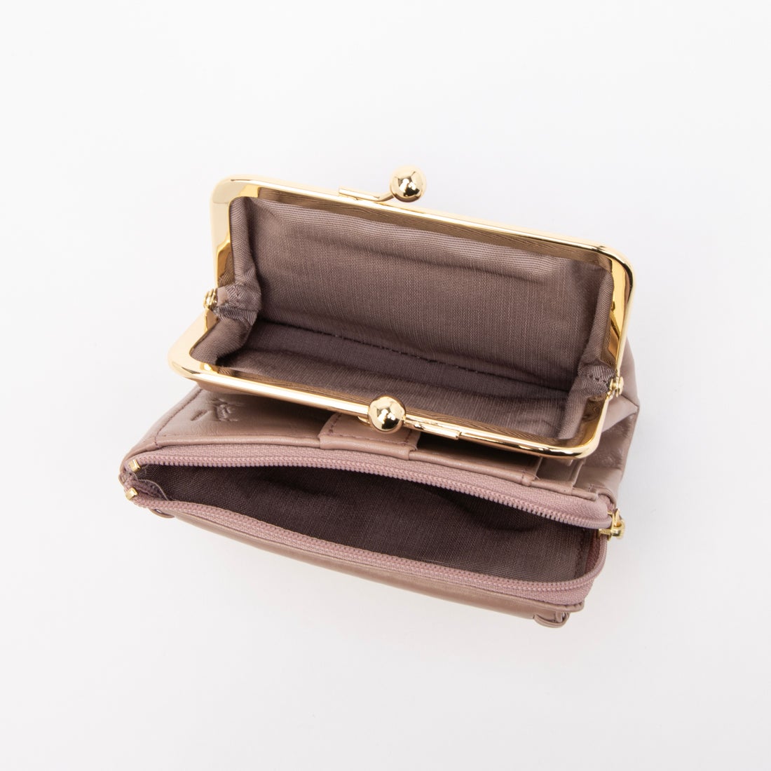 キタムラK2 牛革二つ折り財布 Dー32 （ピンクベージュ） -ファッション