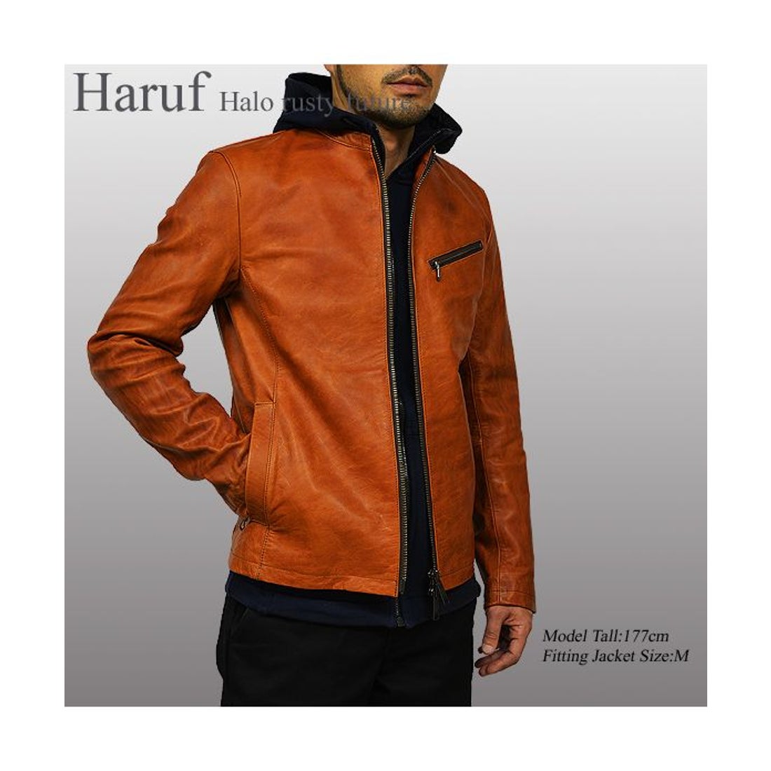 ハルフ Haruf 本革 レザージャケット シングルライダースジャケット 革