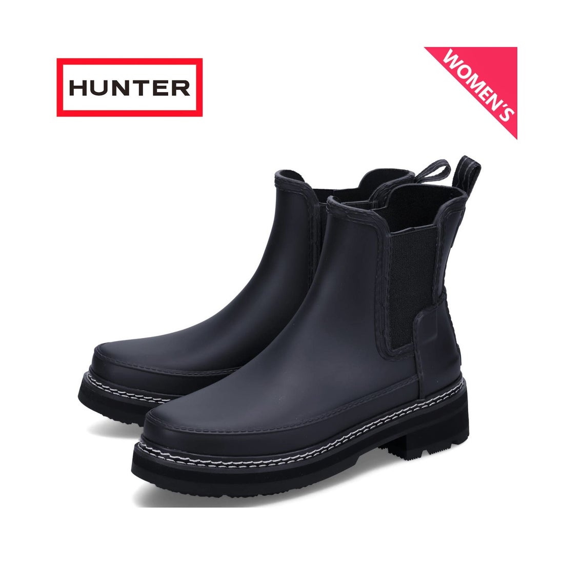 ハンター HUNTER ショート レインブーツ 黒 UK4 23.0 箱付き 【公式通販】