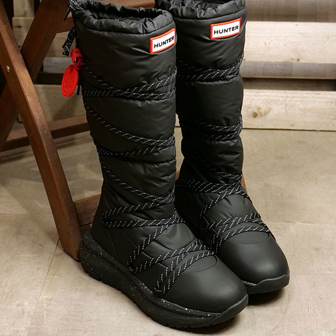 HUNTER ファー付きスノーブーツ ブラック 楽天市場】HUNTER ハンター