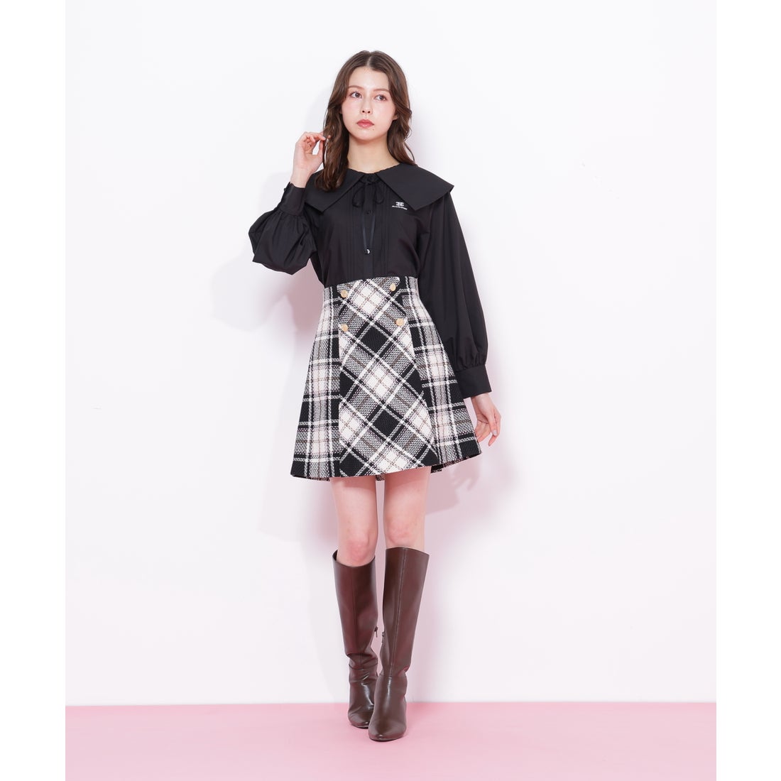 ジルバイジルスチュアート JILL by JILLSTUART ループヤーンチェック