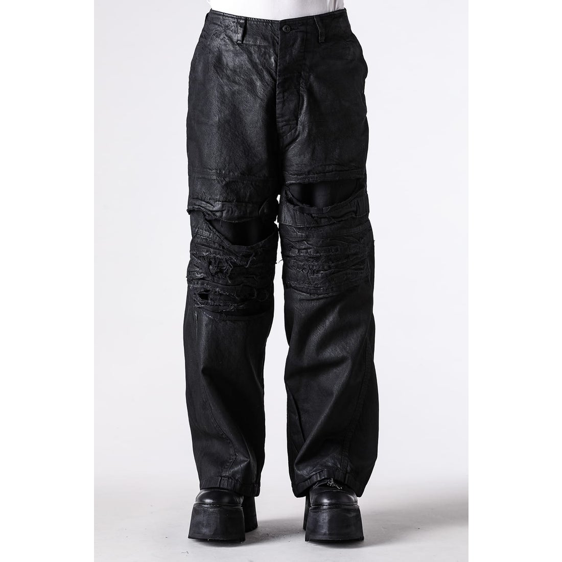 ユリウス JULIUS 10oz DENIM WIDE COATING PANTS （BLACK） -FASCINATE