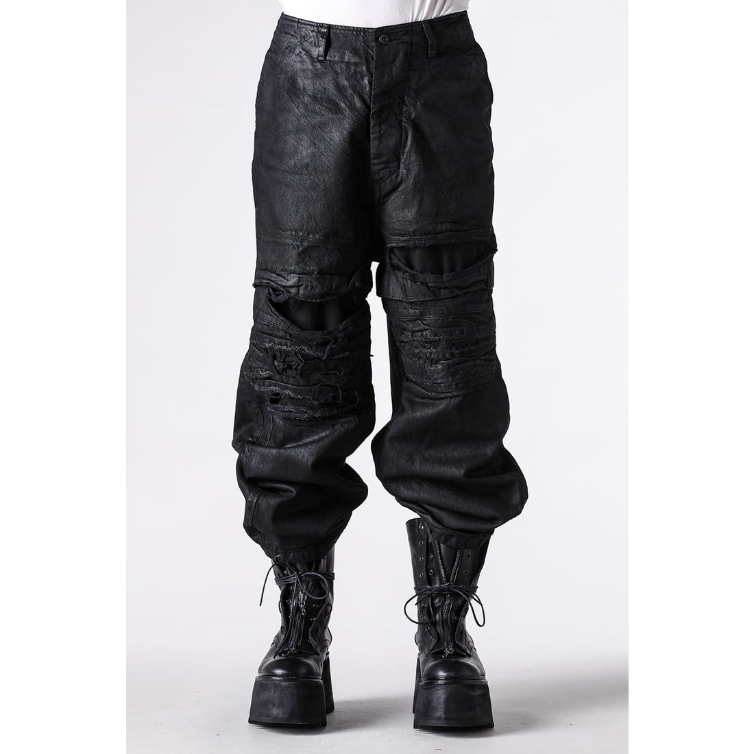 ユリウス JULIUS 10oz DENIM WIDE COATING PANTS （BLACK） -FASCINATE