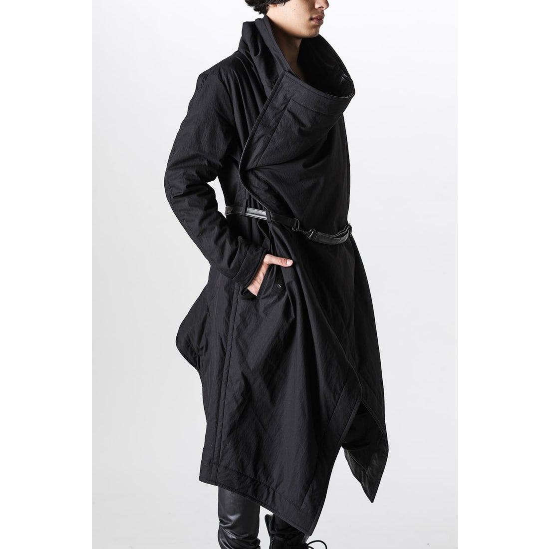 ユリウス JULIUS Long Wrap Coat （Black） -デザイナーズファッション
