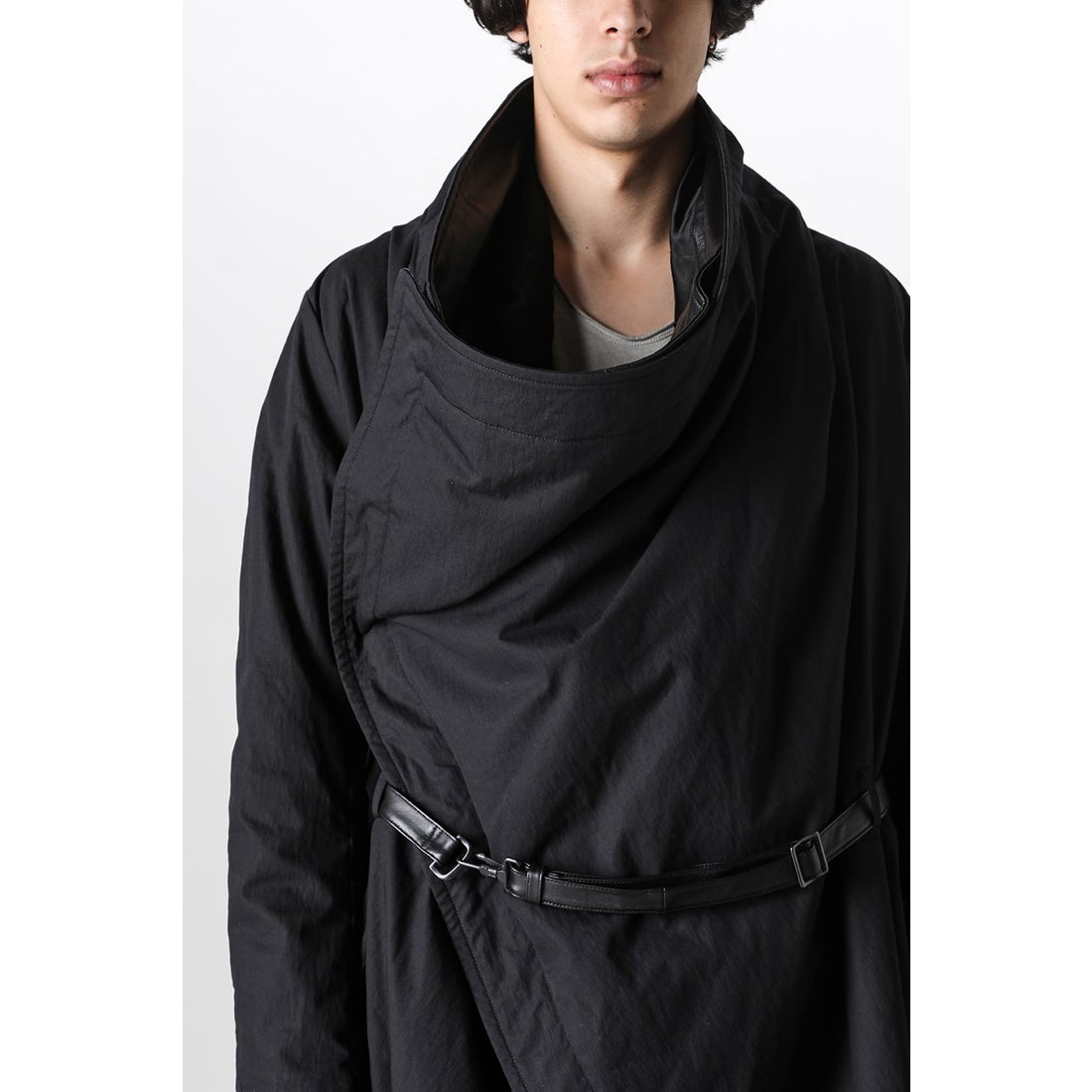 ユリウス JULIUS Long Wrap Coat （Black） -デザイナーズファッション