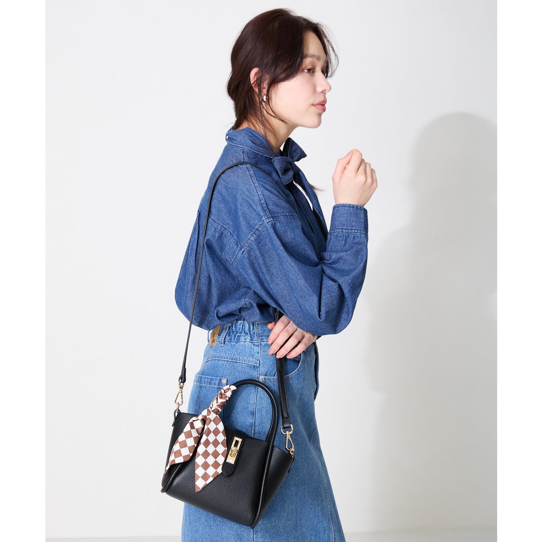 ORiental TRaffic スカーフ付き2wayハンドバッグ/BA-252 （BEIGE