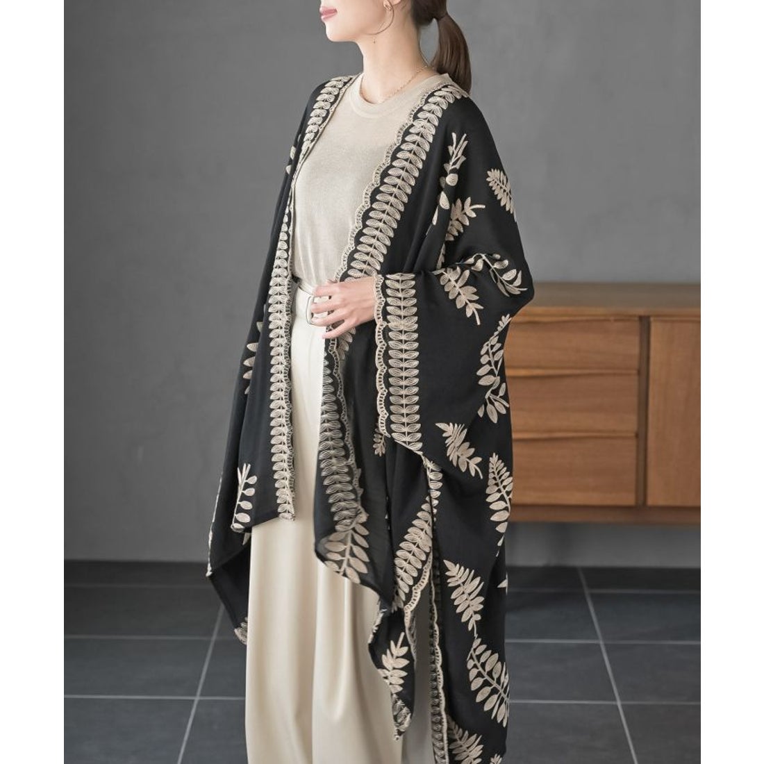 PLEATS PLEASE ロングポンチョ ロングワンピース 大判ストール