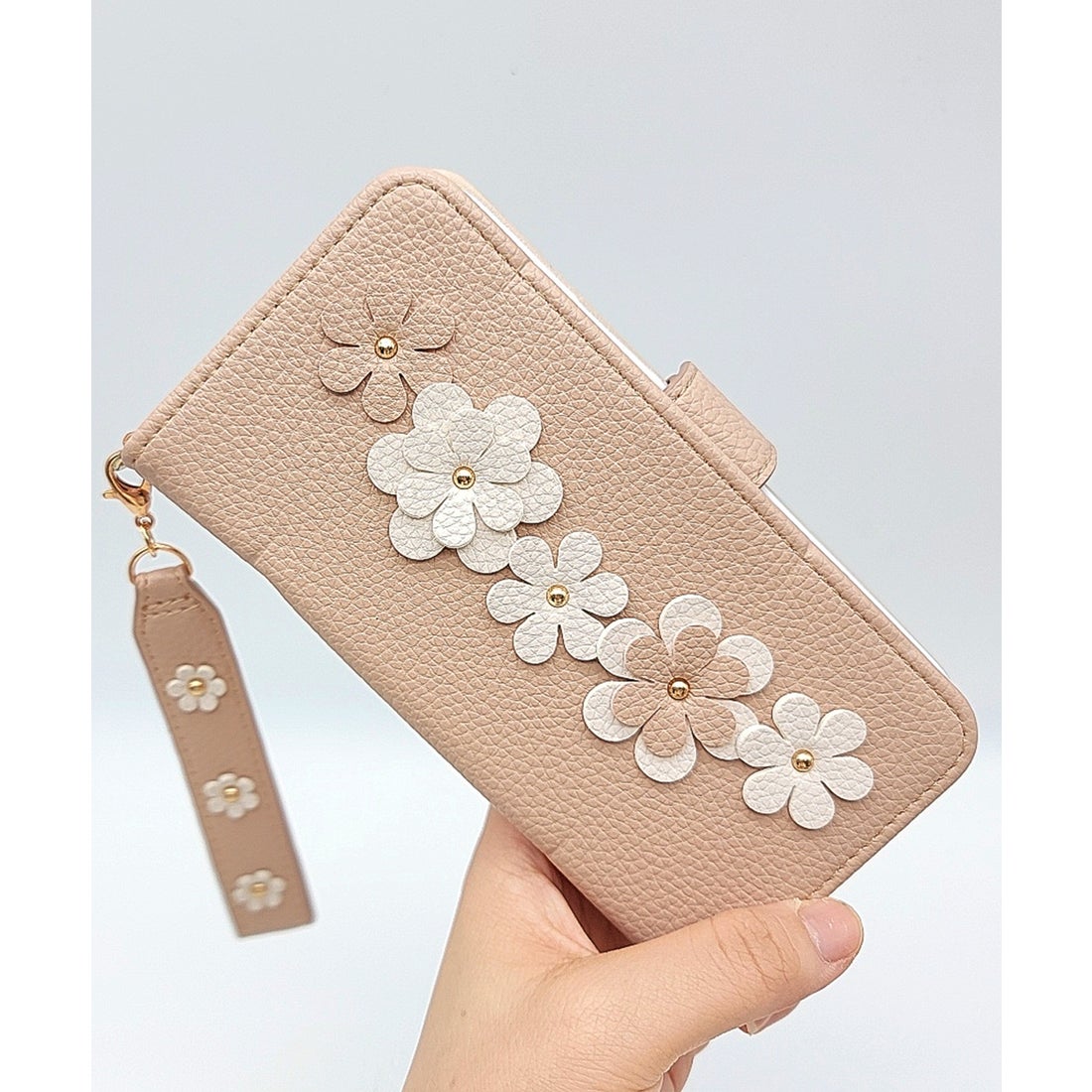 レースレディース Lace Ladies 手帳型 花柄 スマホケース （ネイビー