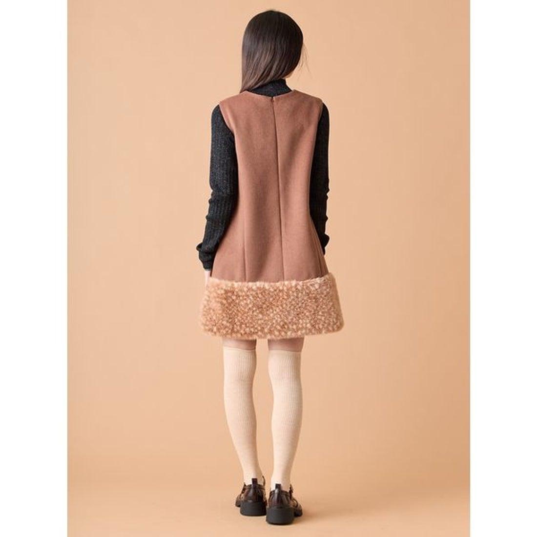 リリーブラウン LILY BROWN ファードッキングミニワンピース （CGRY