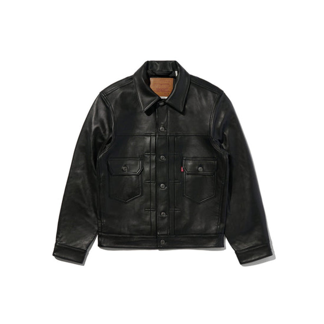 リーバイス LEVI'S PREMIUM BLACK TYPEⅡ TRUCKER LEATHER JACKET
