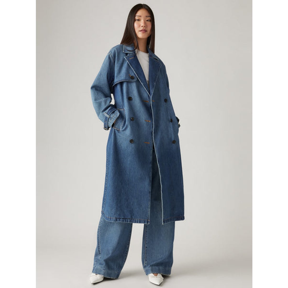リーバイス LEVI'S ロングトレンチコート ダークインディゴ LET'S GET