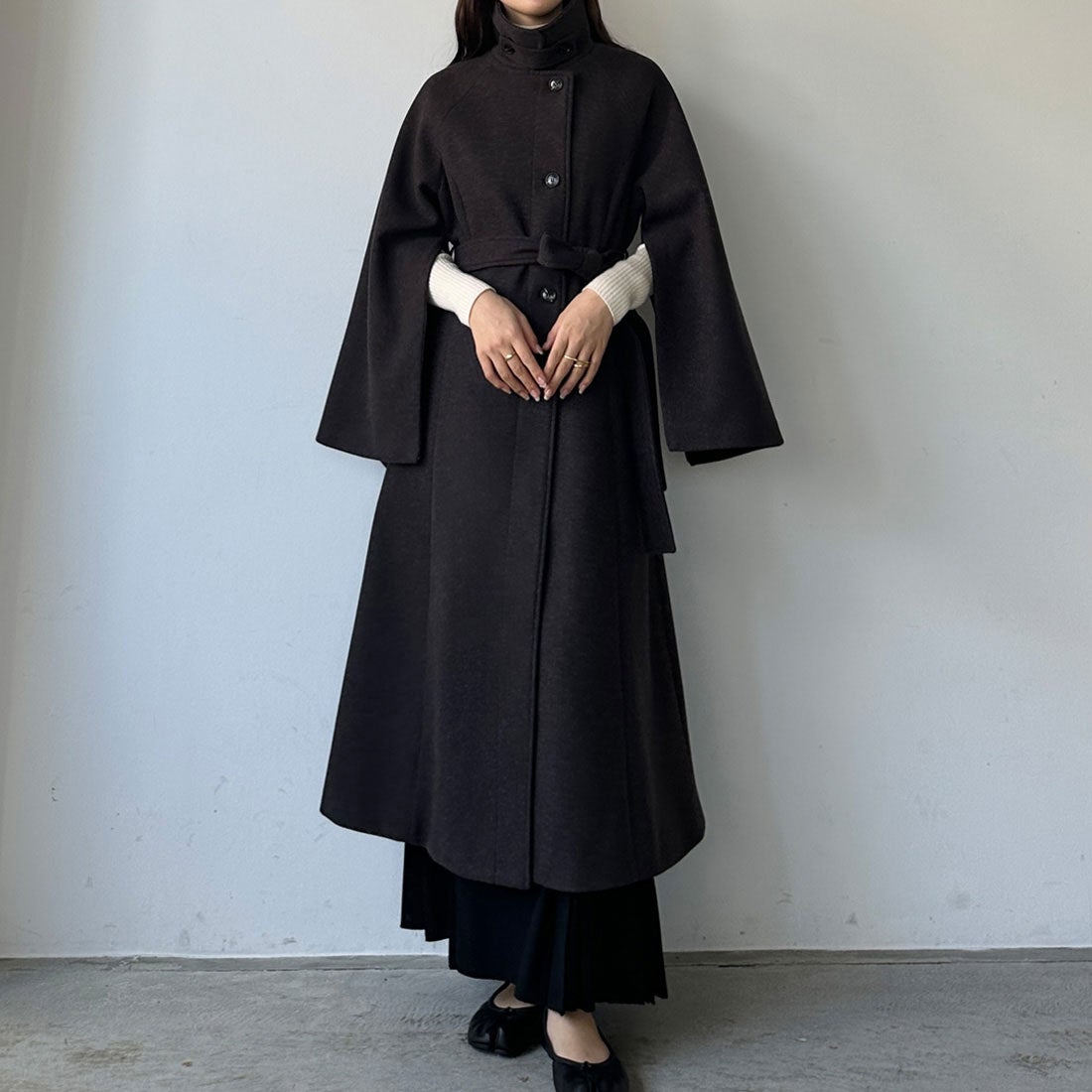 ルエレ Louere Louere 2wayスリットスリーブハイネックフレアコート