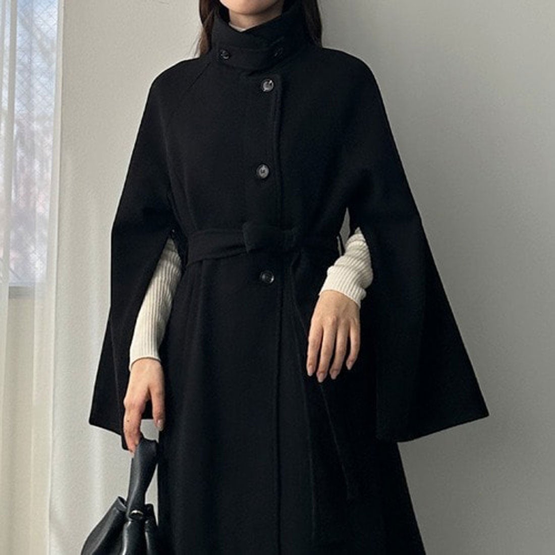 ルエレ Louere Louere 2wayスリットスリーブハイネックフレアコート