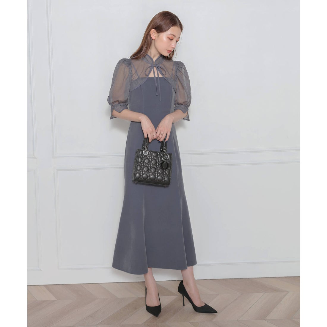 レジャ Leja 花柄ボレロマーメイドワンピースセットアップロング