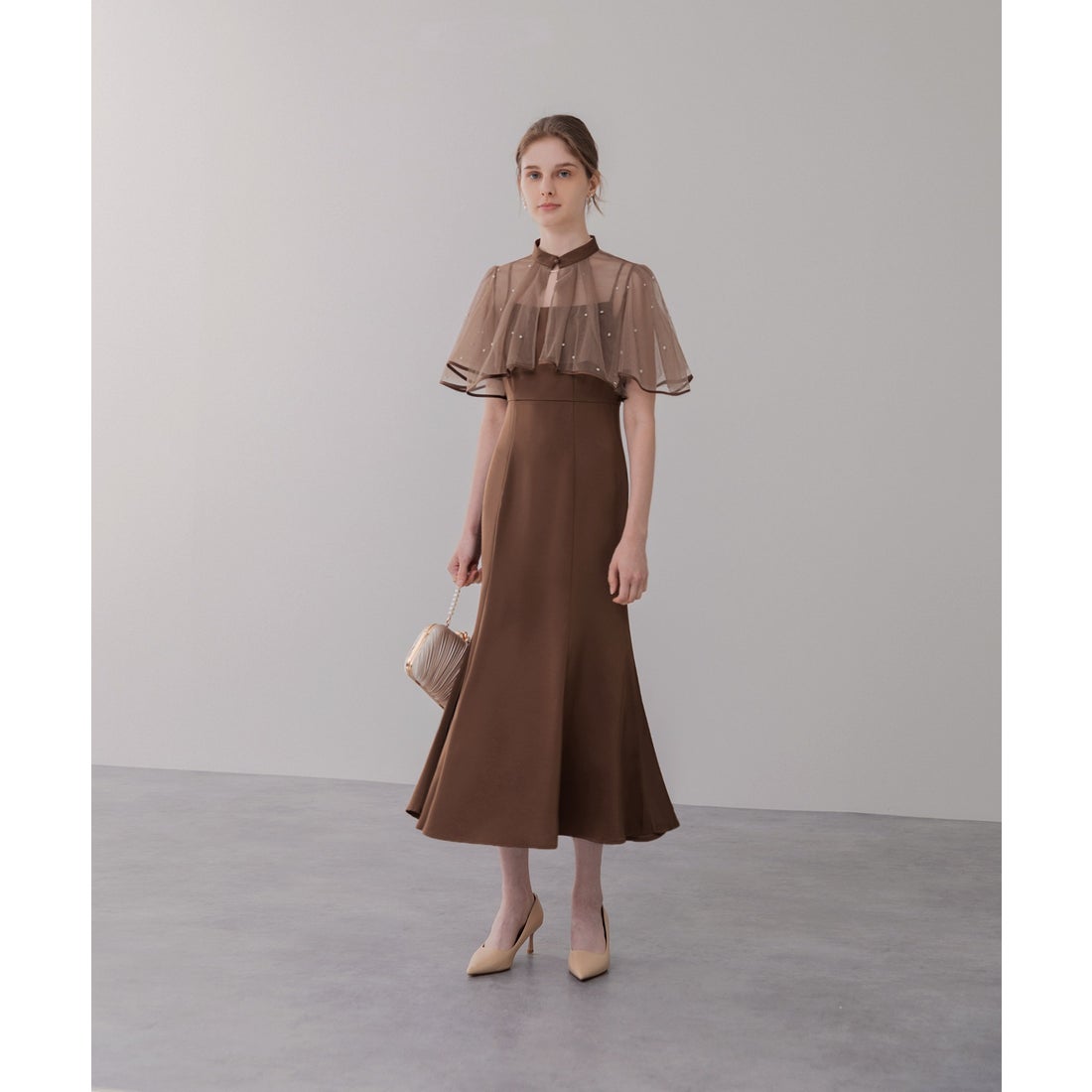 レジャ Leja パールパイピングボレロ付き2wayマーメイドフレアロング