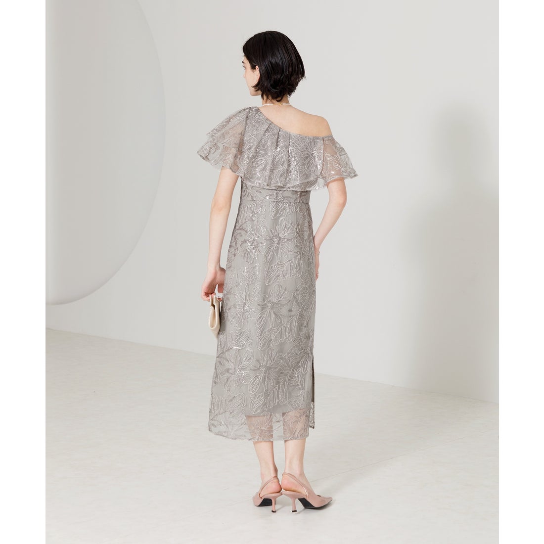 JJs Houseグレーシルバー オフショルダー フォーマルドレス JJs House