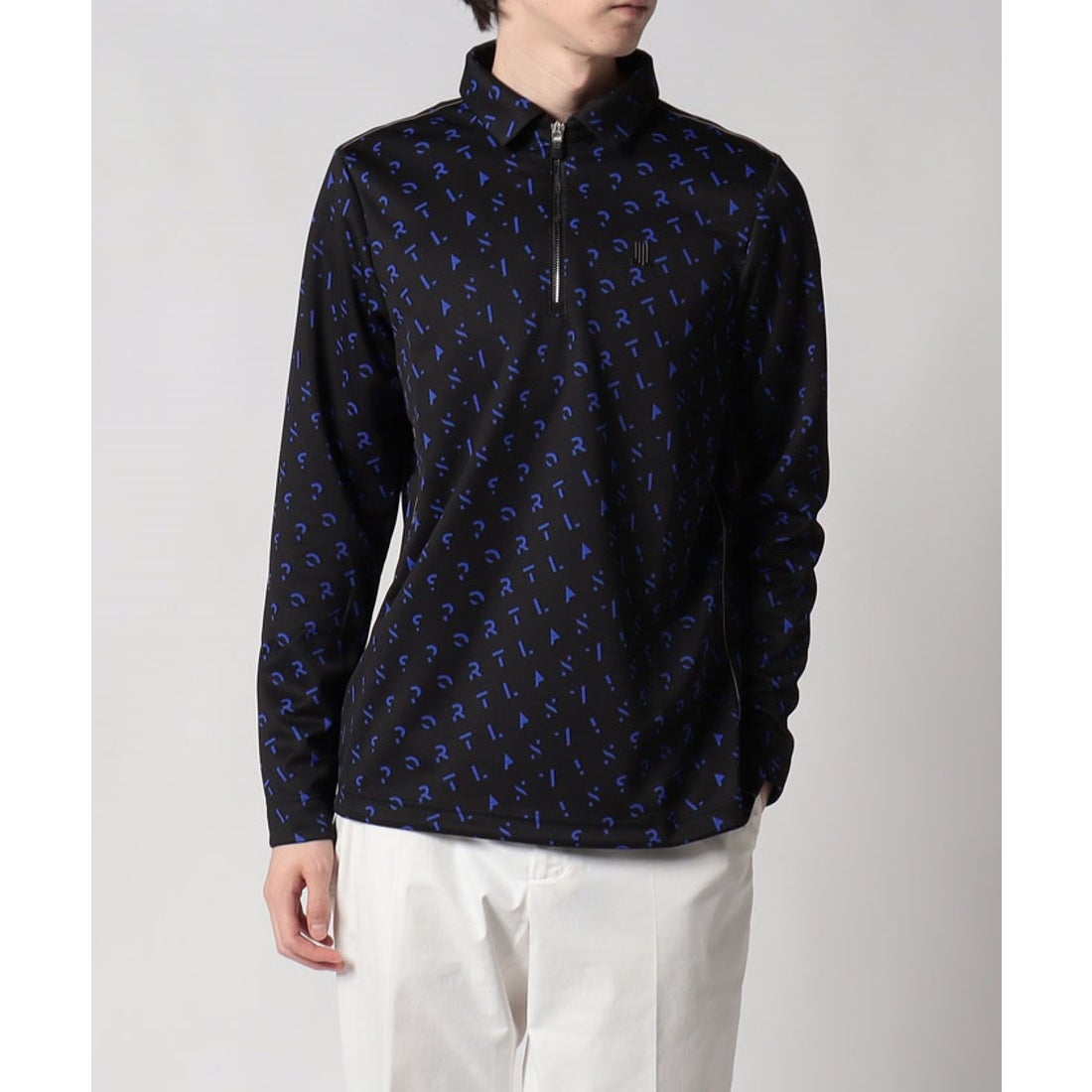 LANVIN SPORT ハーフジップロゴプリント長袖シャツ【吸汗速乾/蓄熱保温