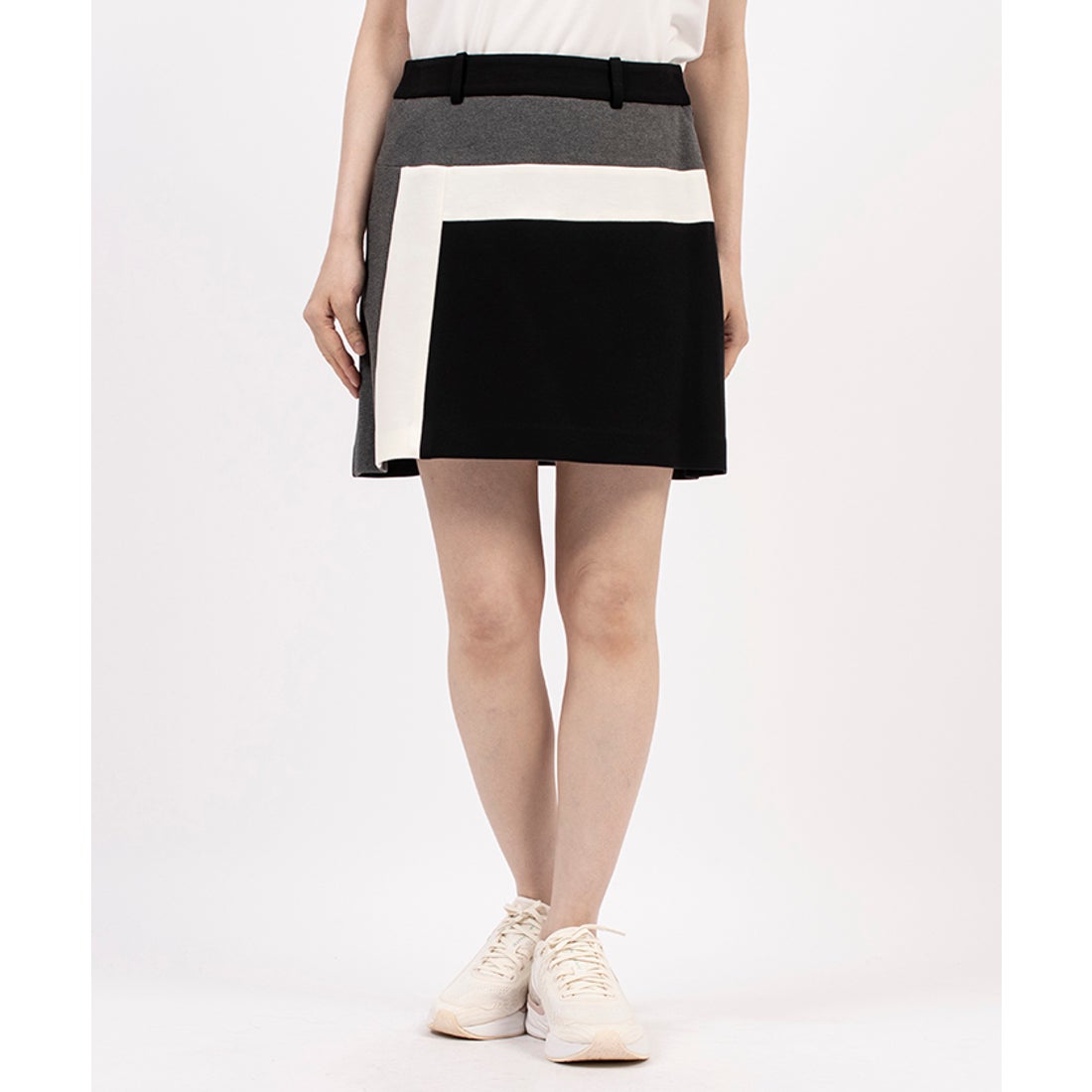 LANVIN SPORT カラーブロックスカート（総丈41cm）【ストレッチ