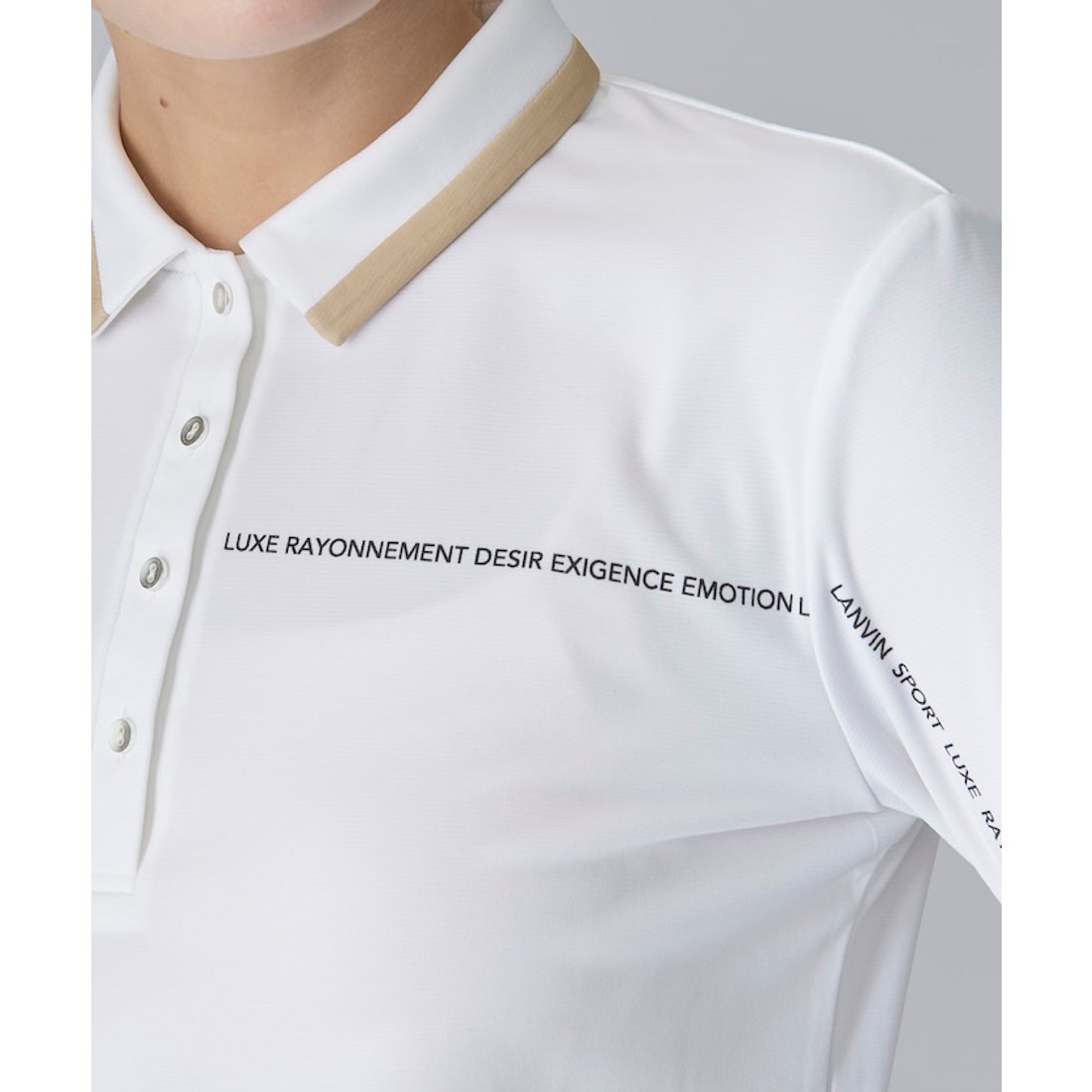 LANVIN SPORT 共衿長袖シャツ【Sunscreen NIR/吸汗/ストレッチ