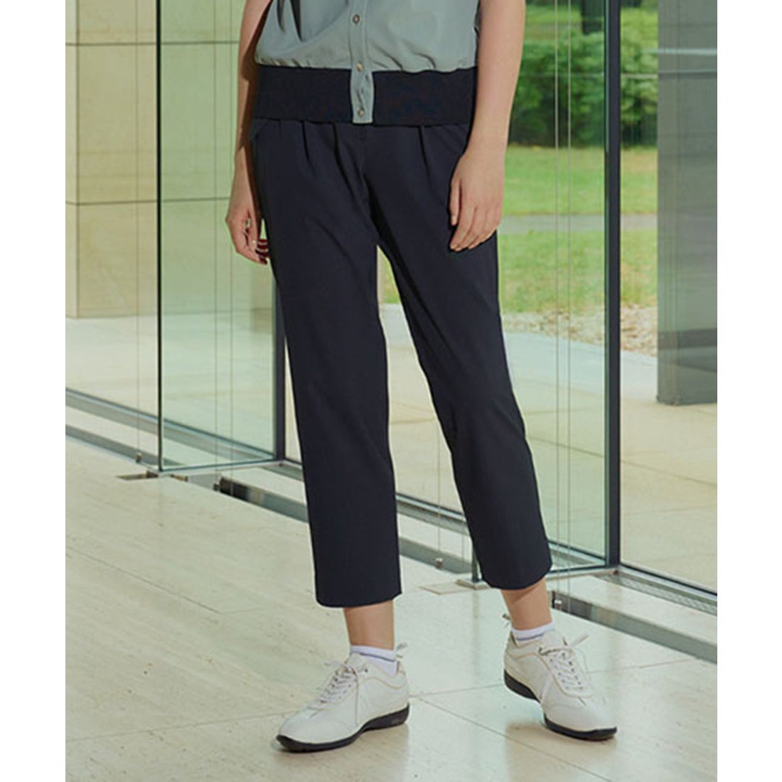 LANVIN SPORT 8分丈テーパードパンツ【ストレッチ/UV/接触冷感