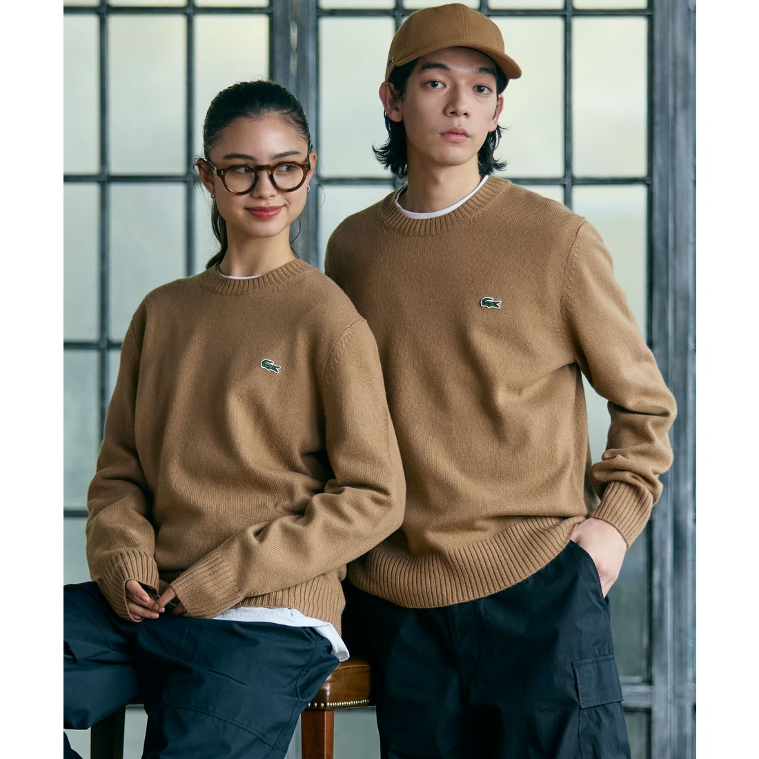 ラコステ LACOSTE エッセンシャルウールニットセーター （ダーク