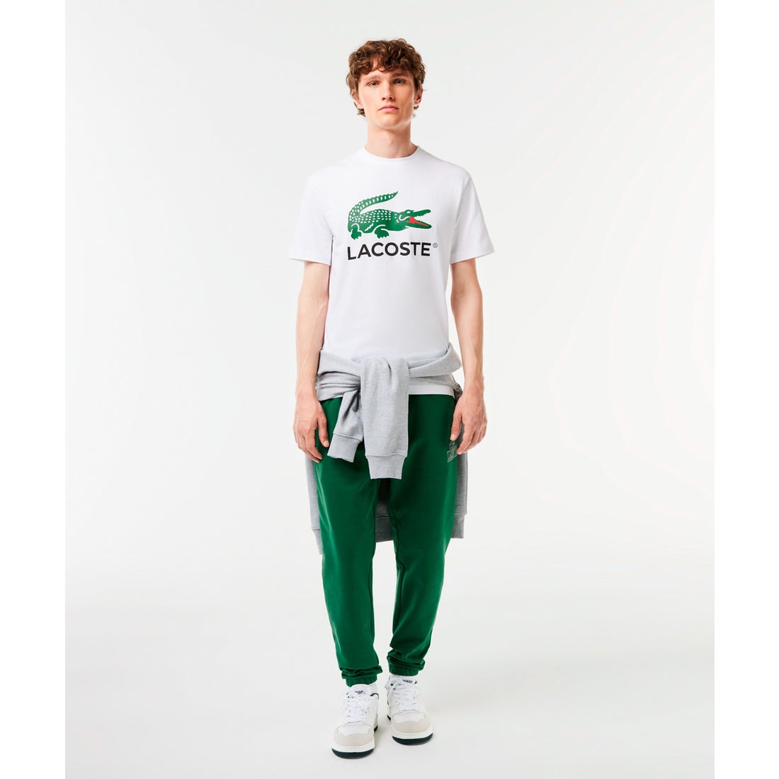 LACOSTE グリーン ジャージ上下 ホワイトロングTシャツ セット LACOSTE