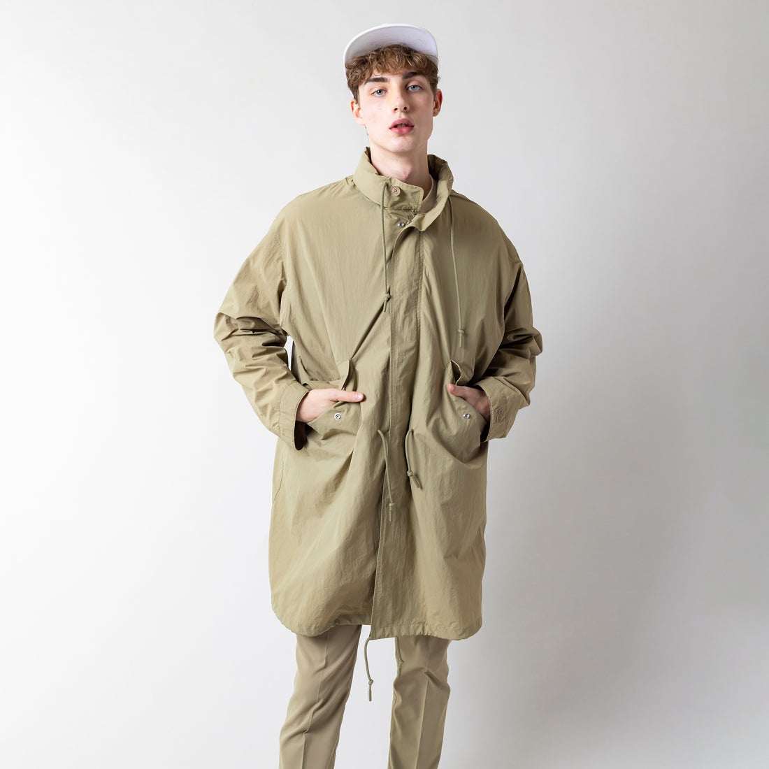 ラコステ LACOSTE オーバーサイズミリタリーコート （ベージュ