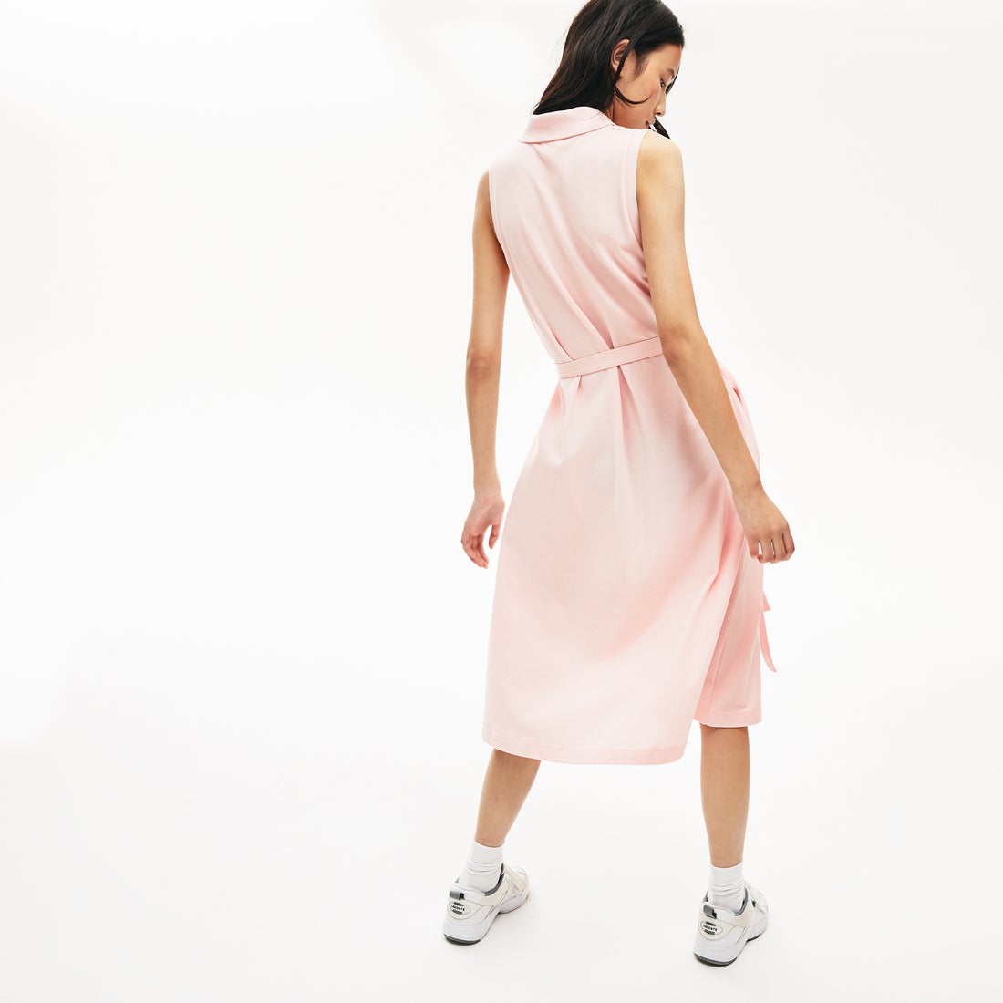 ラコステ LACOSTE ベルトデザインノースリーブポロドレス （ネイビー