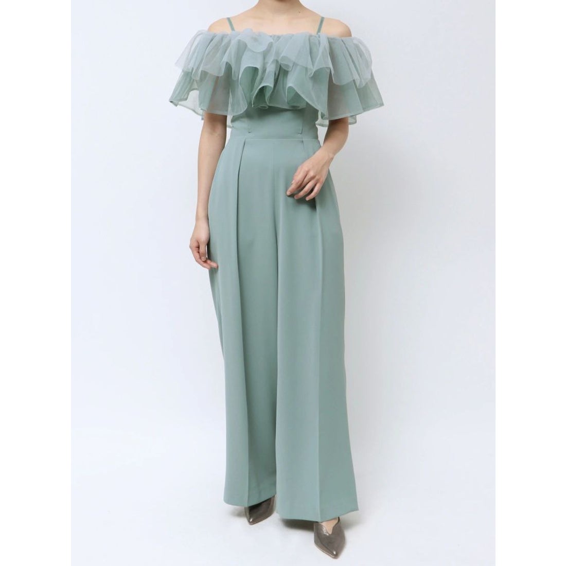 ラグナムーン LAGUNAMOON LADYチュールカラーベアパンツドレス