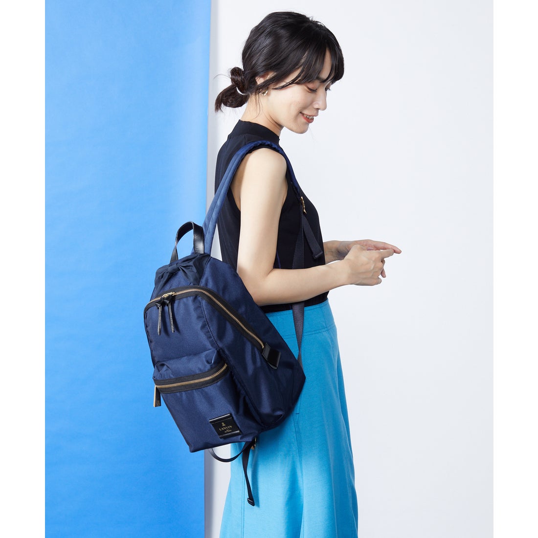 LANVIN en Bleu LANVIN en Bleu トロカデロ リュックサック ブラック