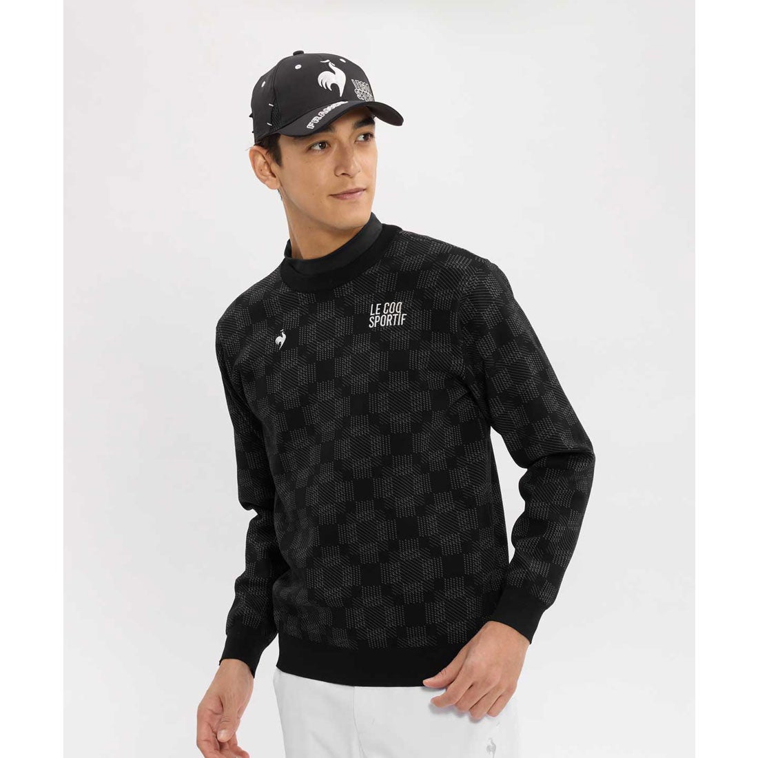 ルコックスポルティフ ゴルフ le coq sportif golf 幾何学チェック柄