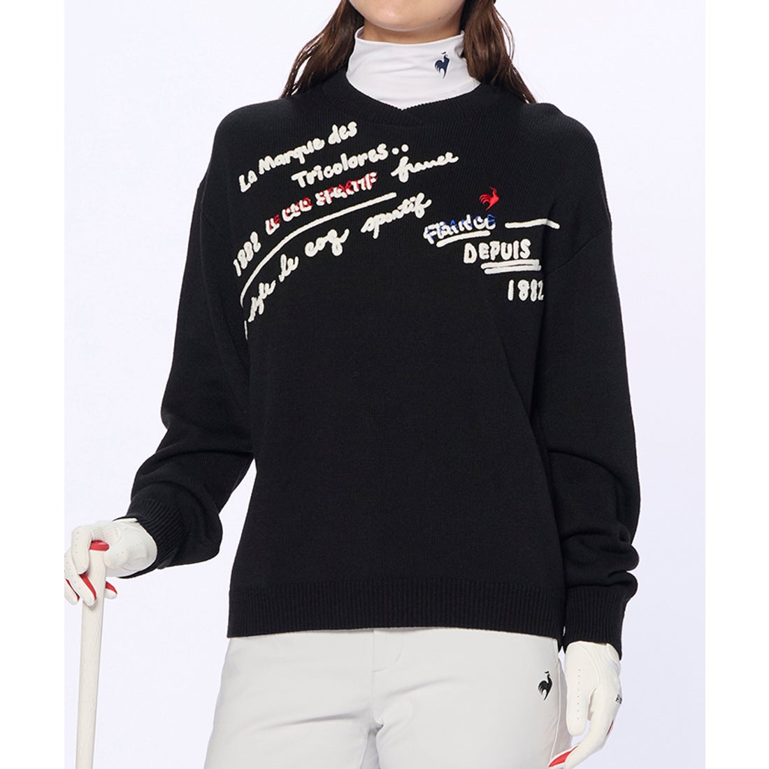 le coq sportif golf 変形クルーネックセーター -デサントストア