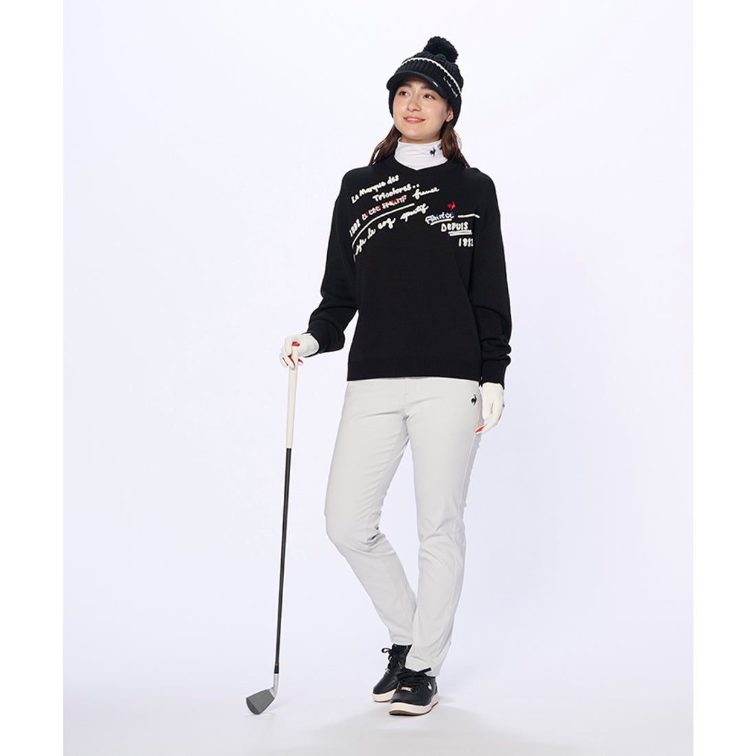 le coq sportif golf 変形クルーネックセーター -デサントストア