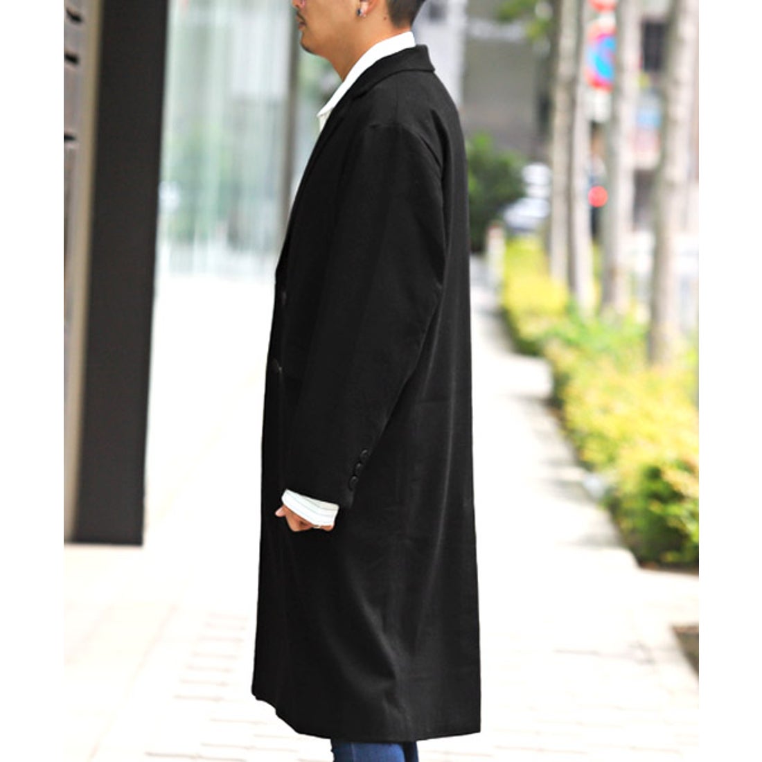 ラグスタイル LUXSTYLE ウールダブルブレストチェスターコート