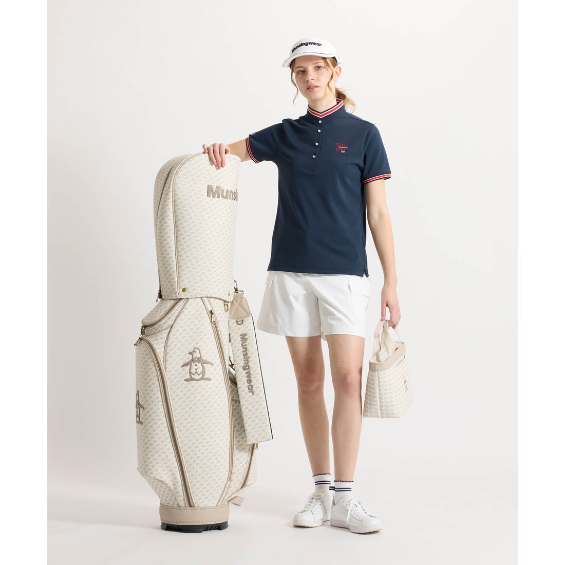 マンシングウェア MUNSINGWEAR 総柄キャディバッグ（9.0型） -デサント
