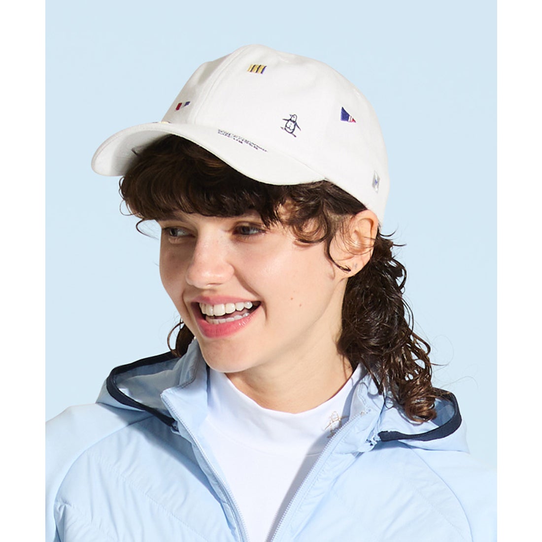 MUNSINGWEAR ダンガリー フラッグ飛び柄キャップ -デサントストア