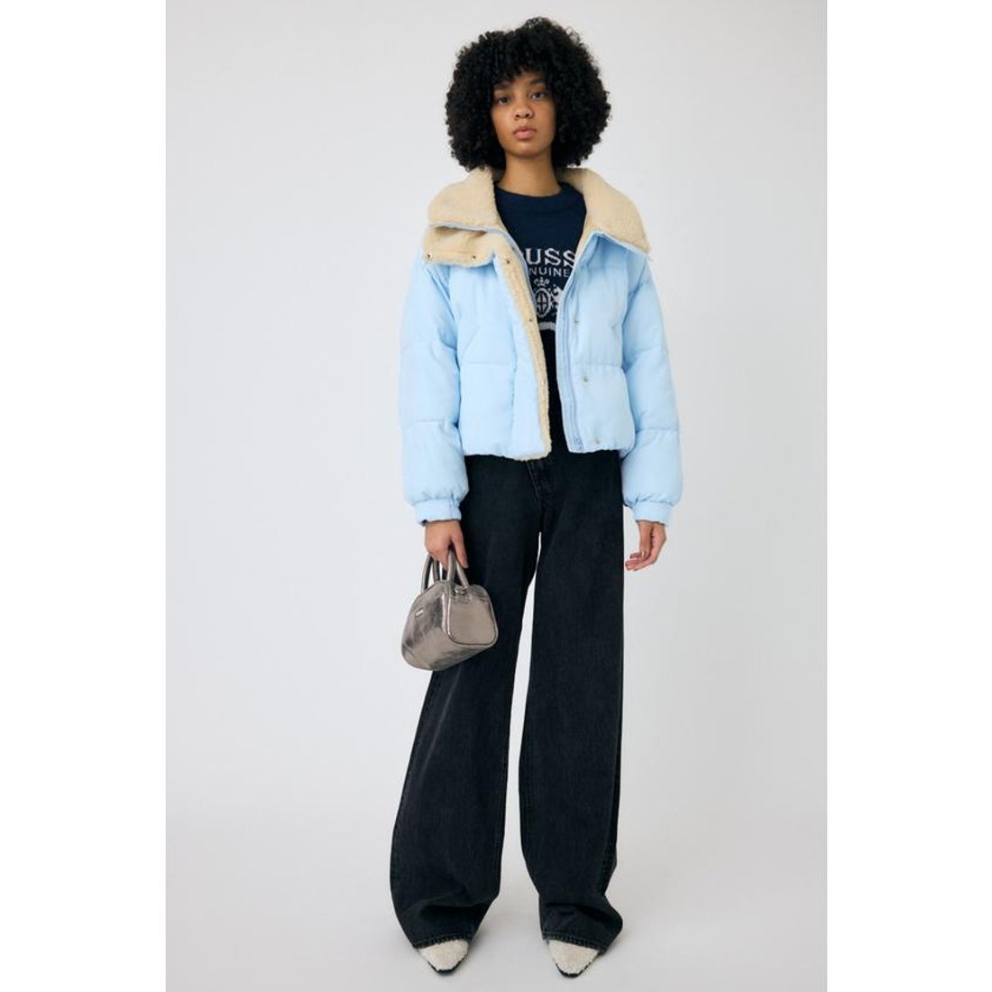 マウジー MOUSSY STAND COLLAR パッファージャケット （L/BLU1
