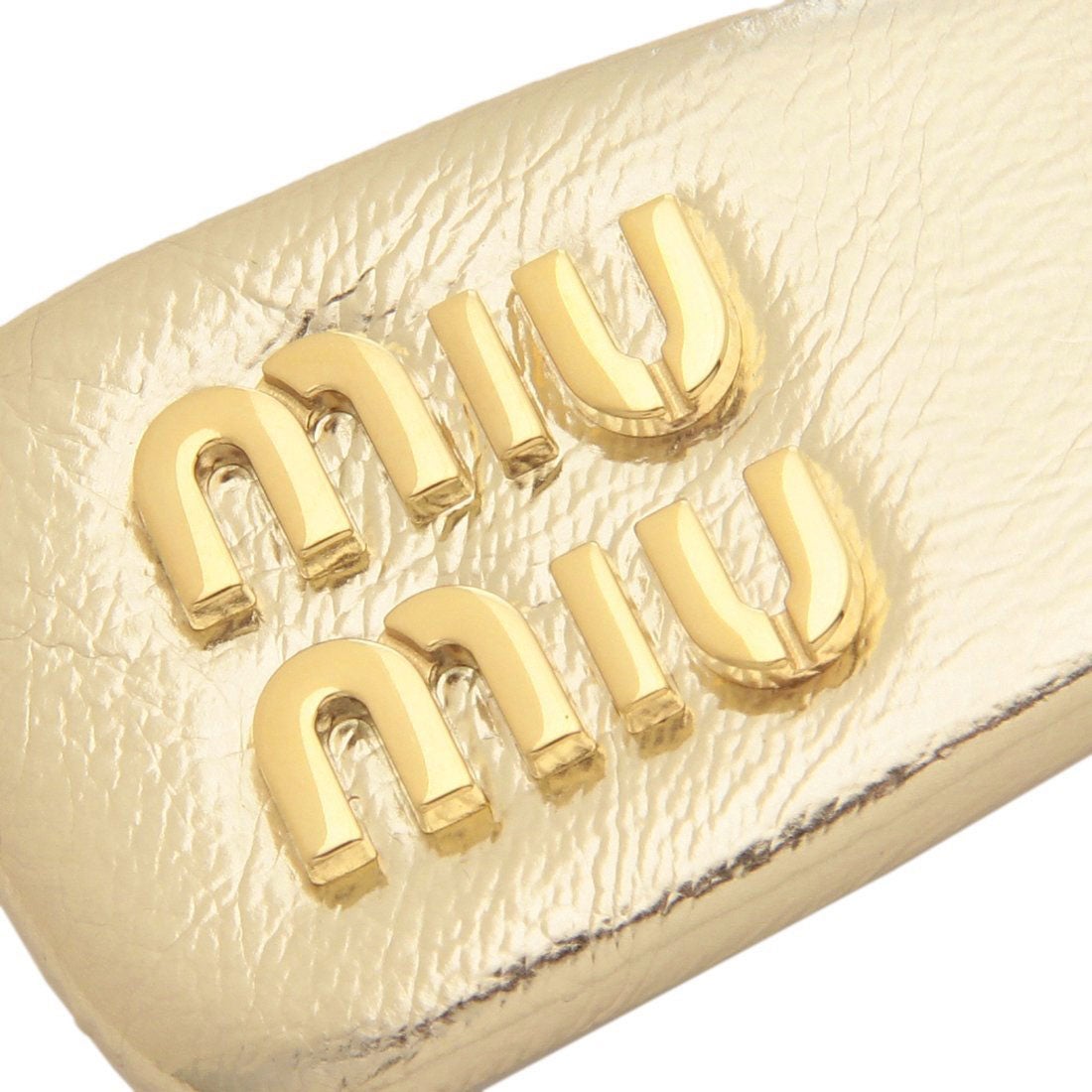 ミュウミュウ Miu Miu ヘアアクセサリー ヘアクリップ ロゴ ゴールド