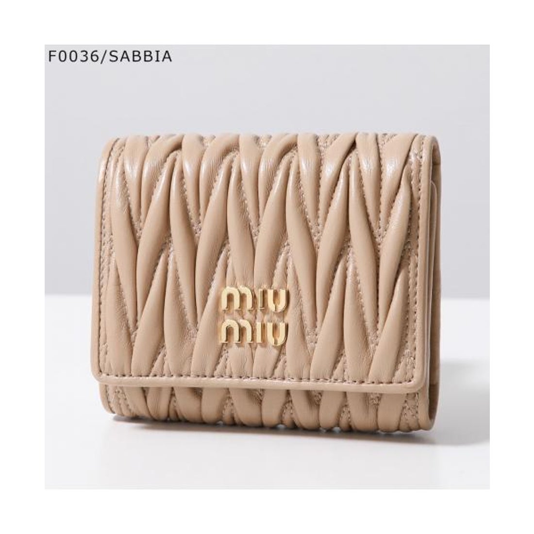 ミュウミュウ Miu Miu MIUMIU 三つ折り財布 MATELASSE マテラッセ