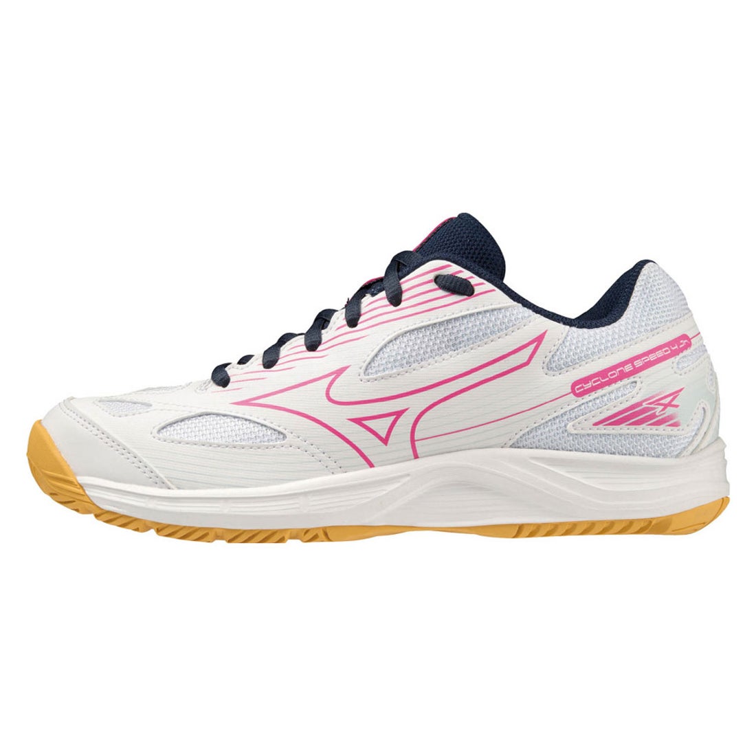 MIZUNO ミズノ CYCLONE SPEED 4 Jr. （ホワイト×ピンク×ネイビー