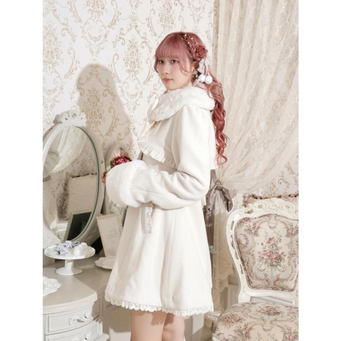ノエミー NOEMIE お嬢さんワッフルフレアコート （黒） - ファッション