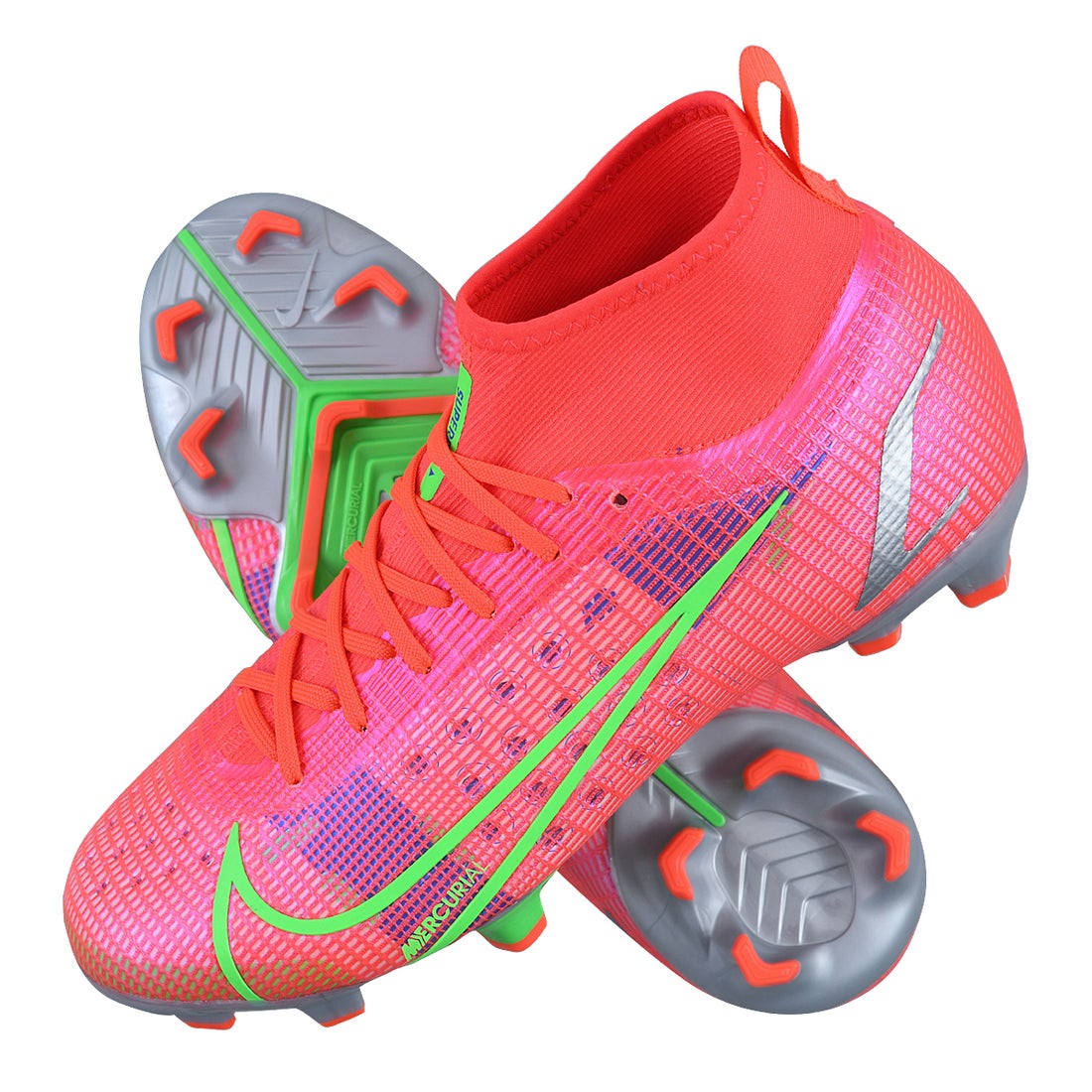 NIKE ナイキ スーパーフライ 8 プロ FG ジュニア(レッド×シルバー