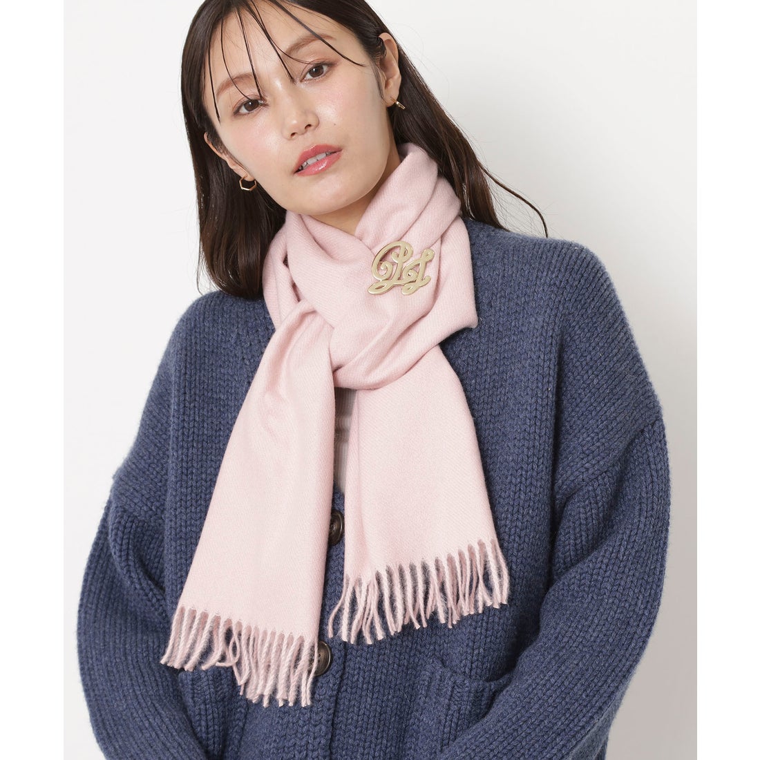 PAUL&JOE ブローチ付きマフラー （ピンク）おすすめ かわいい ギフト