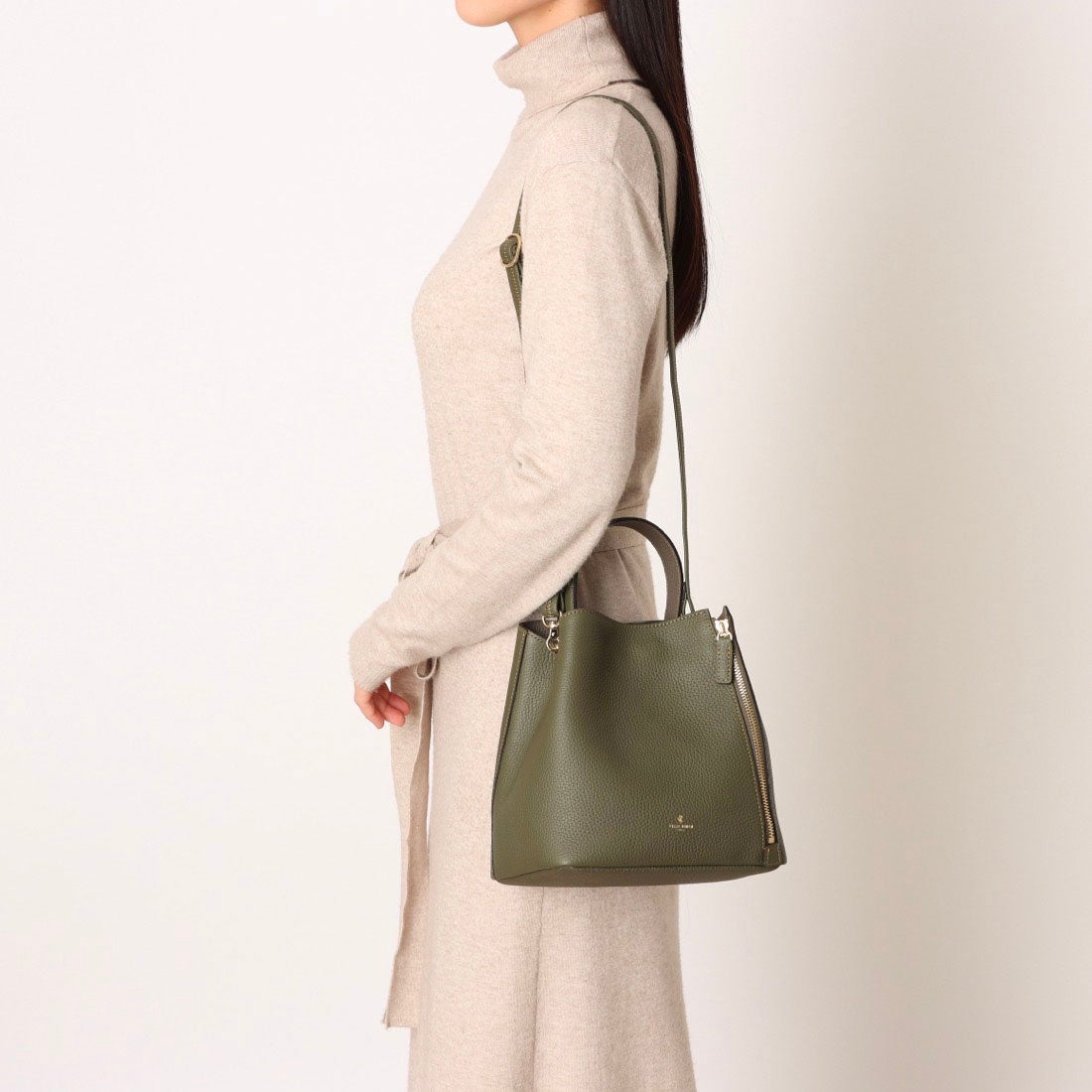 ペレボルサ PELLE BORSA 「レネット」2WAYショルダー （ブルーグレー