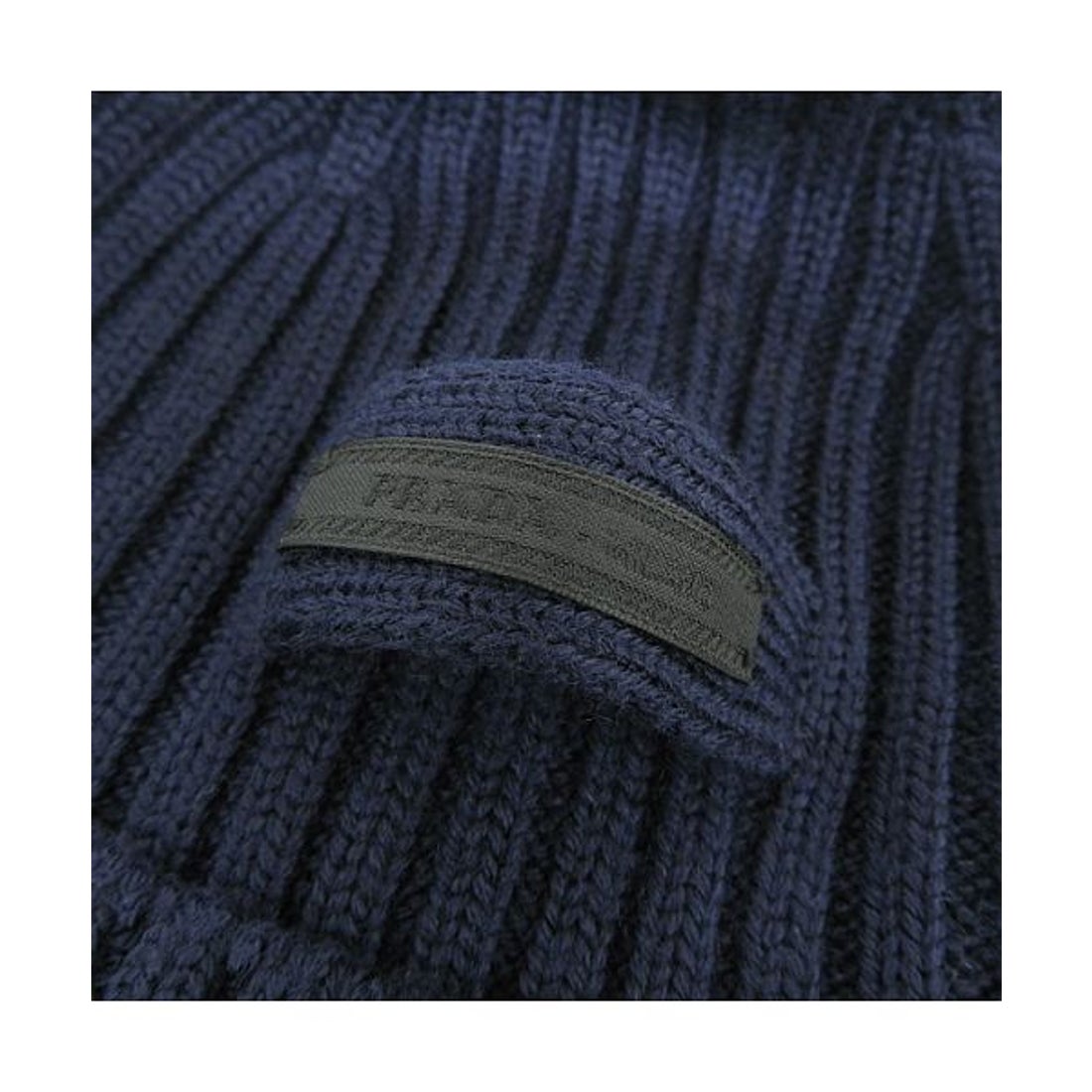 プラダ PRADA PRADA プラダ CAPPELLO ウール ニット帽 （ネイビー