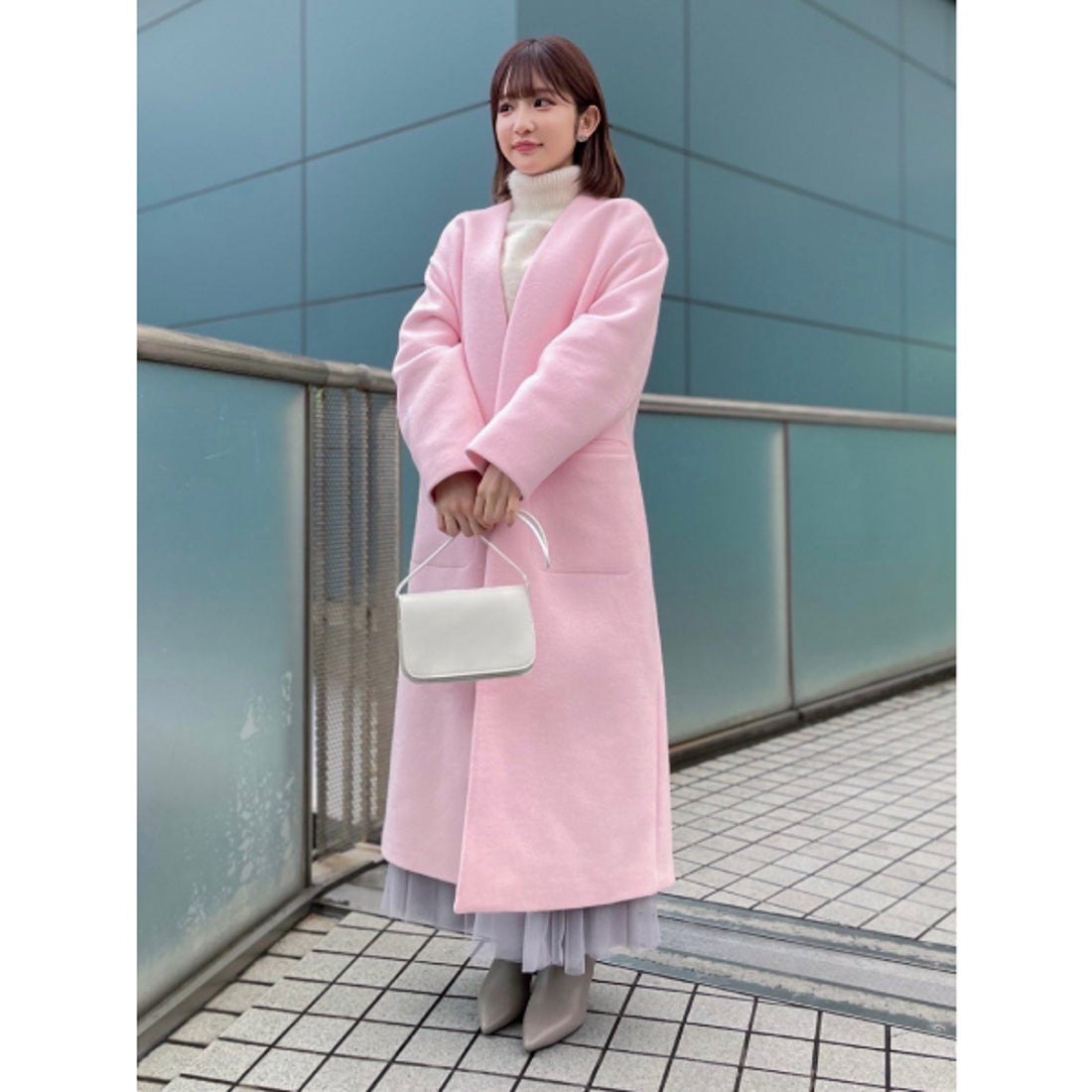 ルージュ ヴィフ ラクレ Rouge vif la cle ノーカラー ロングコート